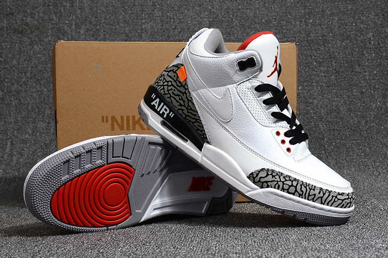 Off-white Air Jordan 3 White Cement Grey Black Shoes